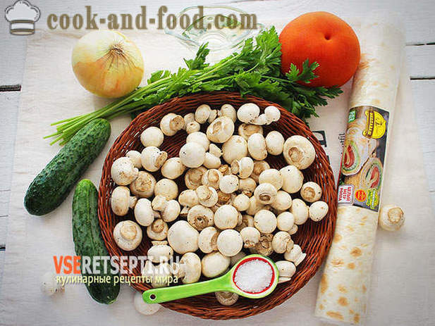 Pita chlieb so zeleninou a hubami recept