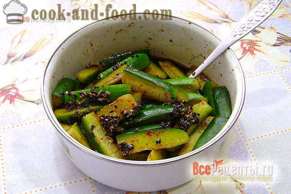 Ako variť uhorky Korean krok recept
