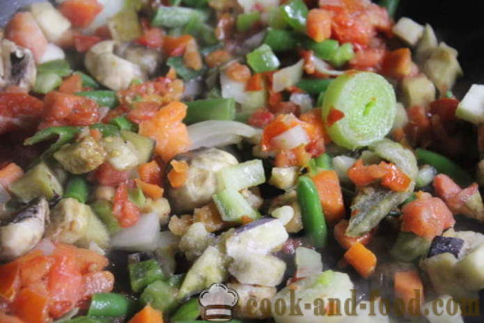 Bravčové mäso v rúre, pečené s hubami a zeleninou - ako upiecť chutné hruďou v rúre, recept s fotografiou poshagovіy