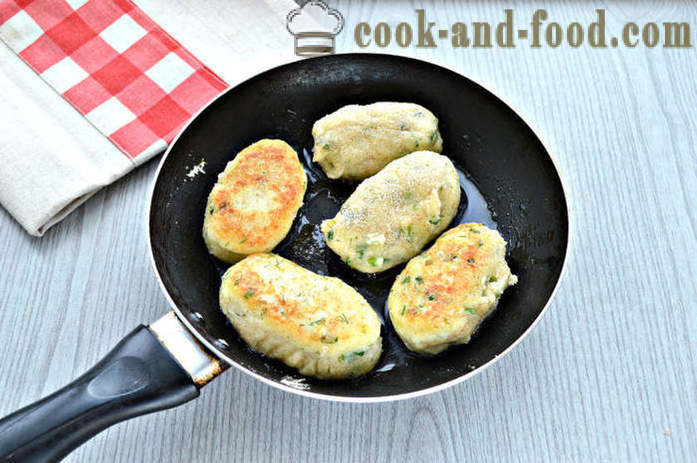 Syrové fašírky so zemiakovou kašou - Ako pripraviť karbonátky zemiakov a syrov, sa krok za krokom recept fotografiách