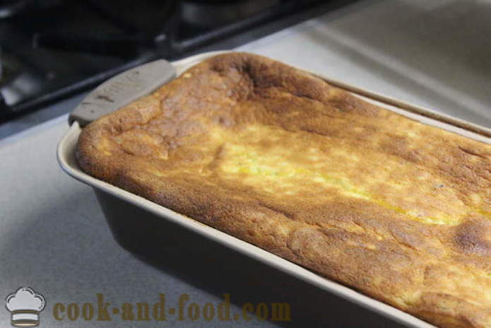 Vanilkový tortu s hruškami a syrom do foriem - ako sa pečie tortu vyrobený z tvarohu a hrušky v domácnosti krok za krokom recept fotografiách
