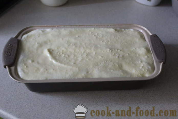 Vanilkový tortu s hruškami a syrom do foriem - ako sa pečie tortu vyrobený z tvarohu a hrušky v domácnosti krok za krokom recept fotografiách