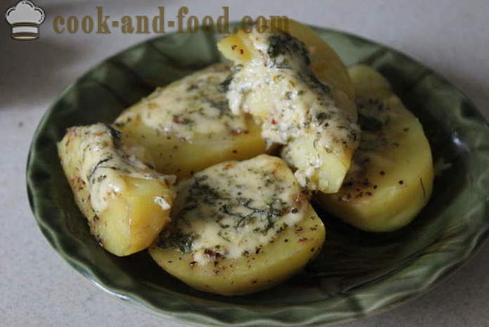 Pečené zemiaky so syrom - ako lahodné variť zemiaky v rúre, sa krok za krokom recept fotografií