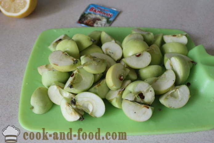 Apple kompót s citrónom čerstvých jabĺk - ako variť jablkový kompót z čerstvých jabĺk, krok za krokom recept fotografiách
