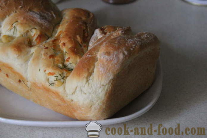 Domáci syr chlieb s bylinkami - krok za krokom recept syra chleba v peci, s fotografiami