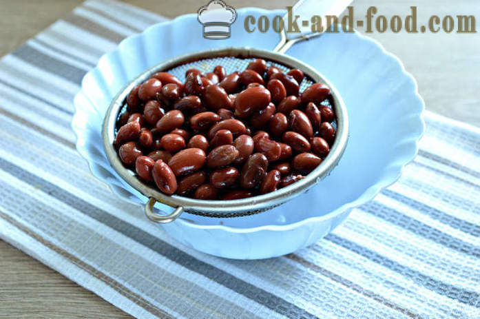 Fazuľová polievka s knedličkami a zemiaky - ako variť fazuľová polievka s červenými fazuľami, krok za krokom recept fotografiách