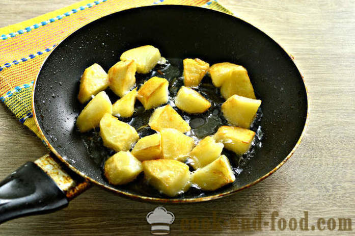 Teplý šalát so zemiakmi a majonézou - ako variť teplý šalát zo zemiakov, krok za krokom recept fotografiách