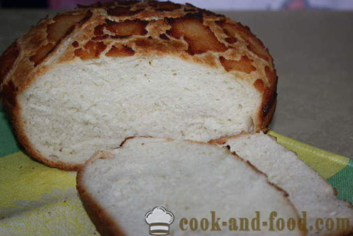 Domáci chlieb s chrumkavé v rúre - ako sa pečie biely chlieb doma krok za krokom recept fotografiách