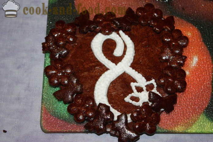 Medové torty pre 8. marca s rukami - ako urobiť koláče s obrazom ako darček, krok za krokom foto Sprievodca triedy