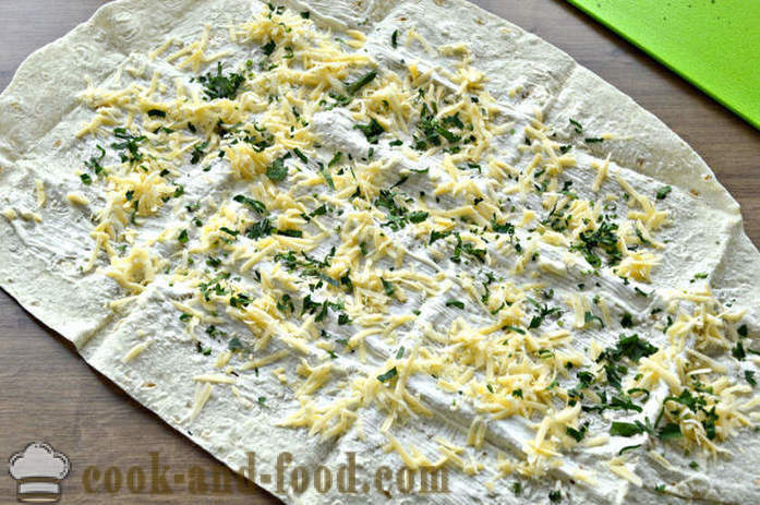 Obálky pita so syrom a bylinkami - Ako sa robí obálky z Lavash so syrom, krok za krokom recept fotografiách