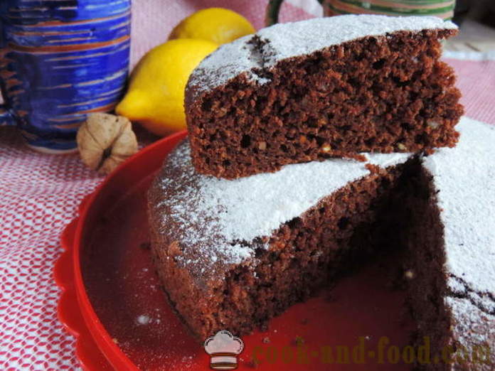Najjednoduchší čokoládový mrkvový koláč s rastlinným olejom - ako variť mrkvový koláč v rúre, sa krok za krokom recept fotografiách