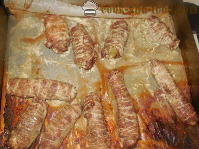 Mäso prsty napchatý v rúre - Ako sa robí mäso bravčové prsty krok za krokom recept fotografiách