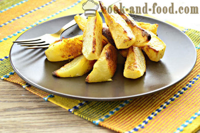 Zemiaky s majonézou v rúre - napríklad pečené zemiaky v rúre s majonézou, krok za krokom recept fotografiách