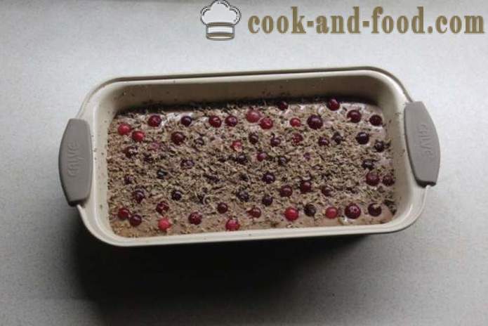 Cranberry vdolky s čokoládou na kefíru - ako variť koláče s čokoládou a brusnicami, krok za krokom recept fotografiách