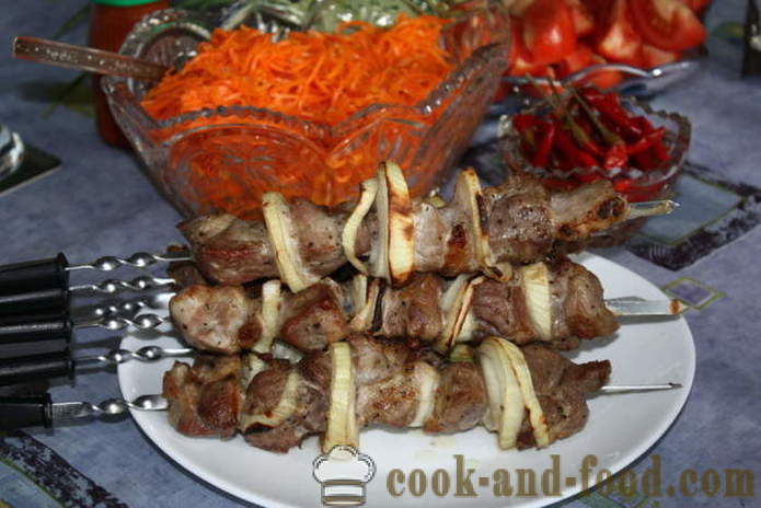 Kebab v elektroshashlychnitsy krkovičky - ako variť kebab v elektroshashlychnitsy, krok za krokom recept fotografiách