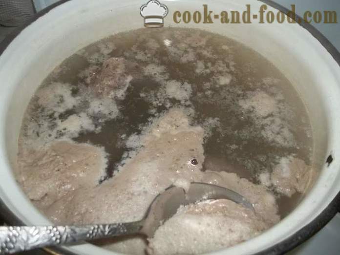 Pohánka polievka s hovädzím mäsom - variť pohánka polievka vývar, krok za krokom recept fotografiách