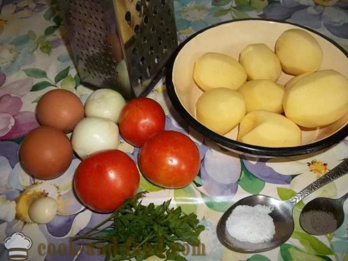 Placky vyrobené zo zemiakov s paradajkami - ako robiť zemiakové placky, sa krok za krokom recept fotografiách