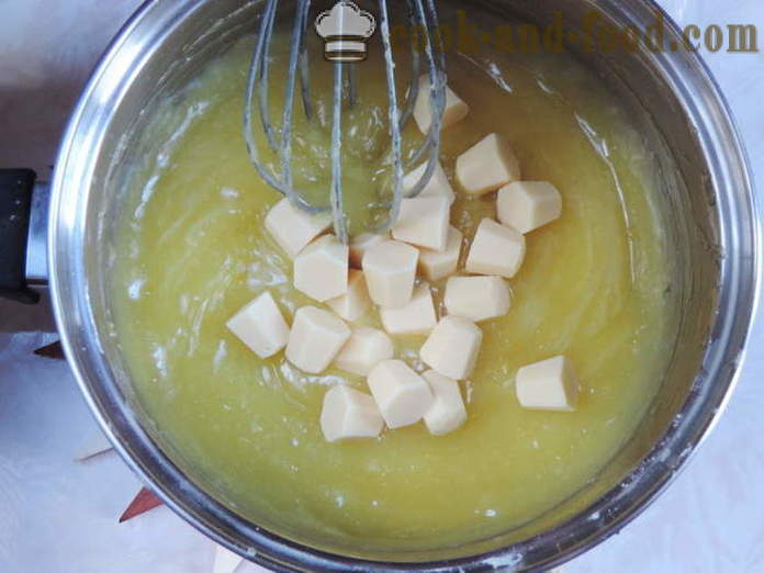 Lemon puding so škrobom - ako variť domáce puding s citrónom, sa krok za krokom recept fotografiách