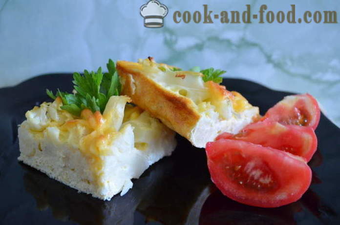 Omeleta s karfiolom v rúre - ako chutné karfiol piecť v rúre, sa krok za krokom recept fotografiách