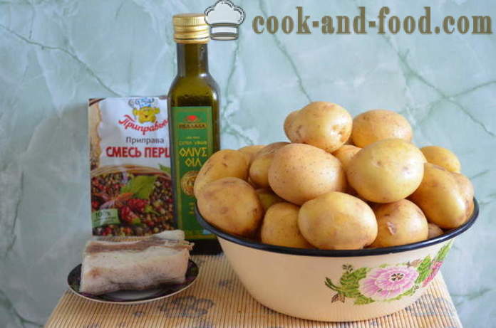 Zemiaky pečené v rukáve - napríklad pečené zemiaky v rúre v diere, krok za krokom recept fotografiách