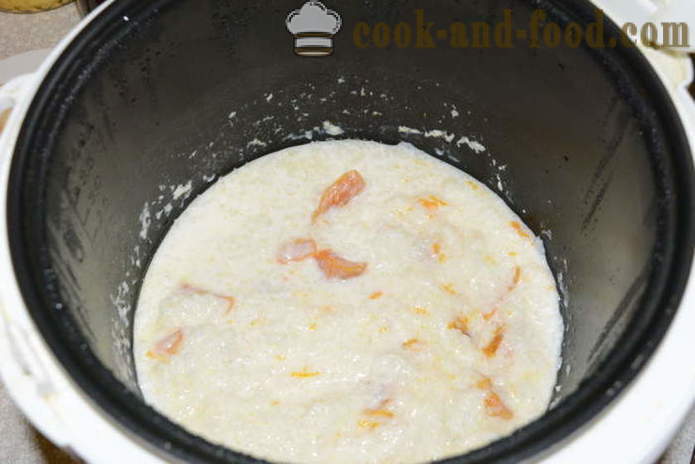 Delicious ryžová kaša s mliekom v multivarki - ako sa varí ryža mlieka kašu, krok za krokom recept fotografiách