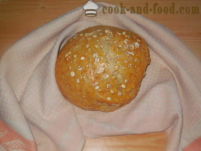 Domáci chlieb s ovsenými vločkami na vodu - ako sa pečie ovsené vločky chlieb v rúre, s krok za krokom recept fotografiách