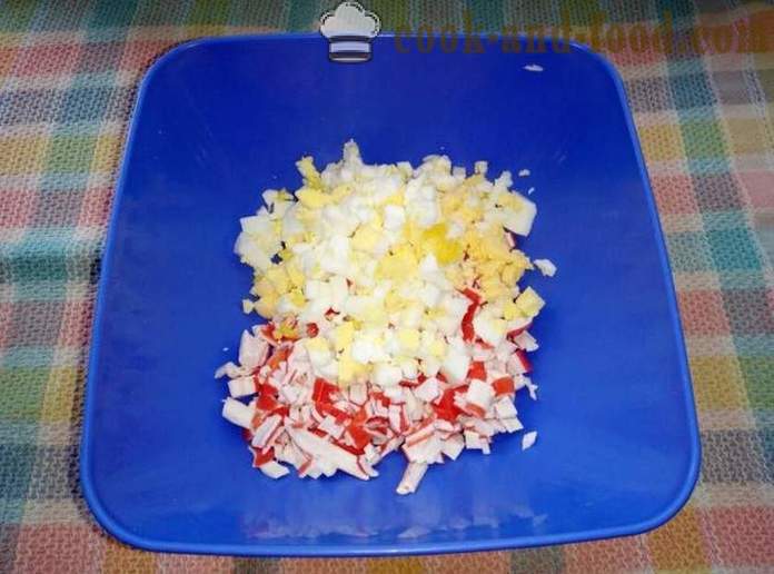 Pita s krabie tyčinky s vajcom a majonézou - Ako sa robí krab vojne Lavash krok za krokom recept fotografiách