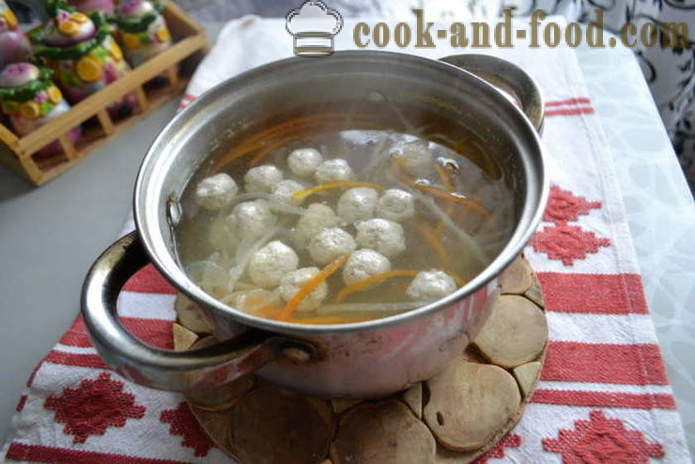 Kórejský polievka s rezancami a mäsovými guľkami - ako variť kórejský polievka recept s fotografiami poshagovіy