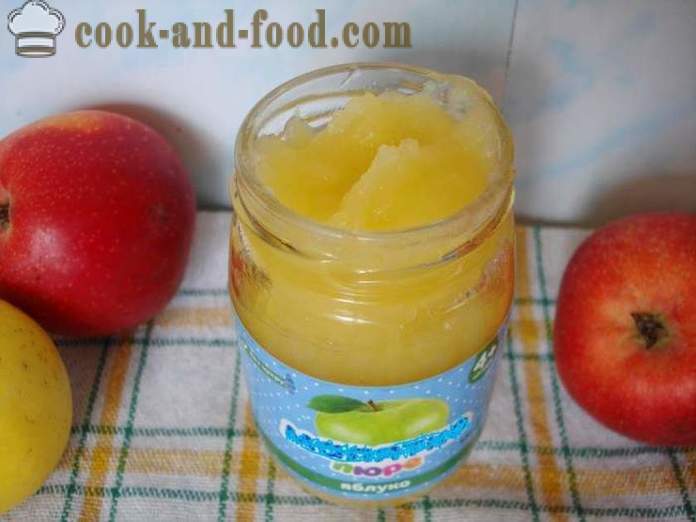 Dieťa jablčné pyré z čerstvých jabĺk - ako robiť applesauce dieťa doma krok za krokom recept fotografiách