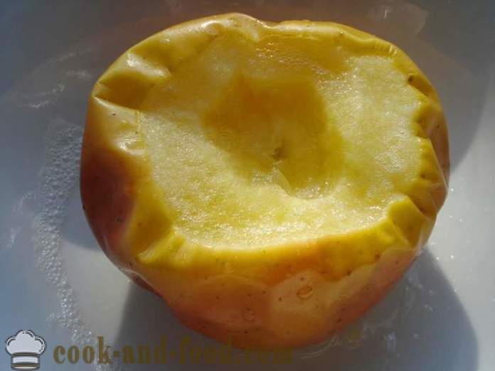 Pečené jablká v mikrovlnke - ako variť jablká v mikrovlnnej rúre, krok za krokom recept fotografiách