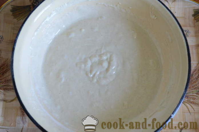 Rýchla výplň tortu na jogurt so špenátom, vajcia a zelenej cibule - ako pripraviť rôsolu torta s kefíru, krok za krokom recept fotografiách