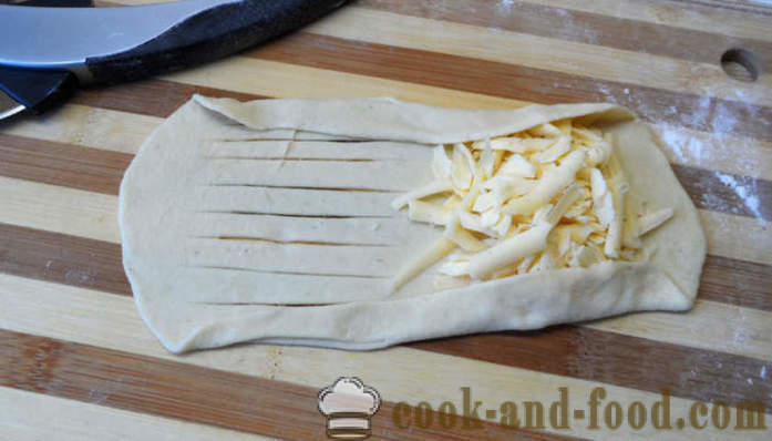 Droždie rožky so syrom - ako variť originálne občerstvenie krok za krokom recept fotografiách