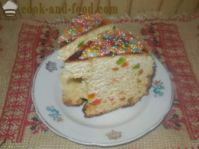 Jednoduché multivarki veľkonočné torta s krémom a rozpusteným mliekom - ako sa pečie tortu v multivarki, krok za krokom tortu jednoduchý recept a fotografií