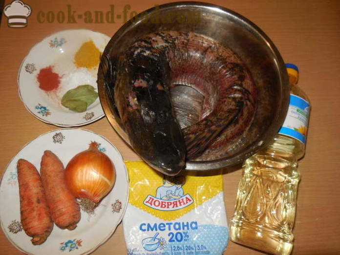 Pike v smotane v multivarki - ako variť chutné šťuky v smotanovej omáčke so zeleninou, krok za krokom recept fotografiách