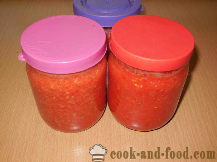 Adjika chutný paradajka, zvonček a feferónky bez varenia - variť adjika papriku a paradajky