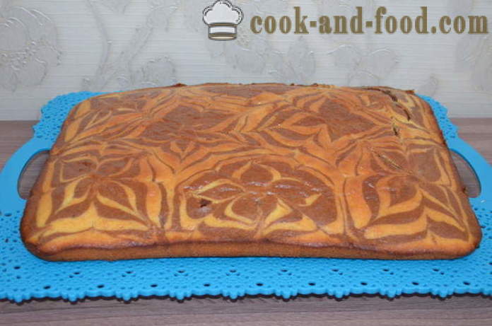 Domáci koláč Zebra - Zebra, ako variť tortu, krok za krokom recept fotografiách