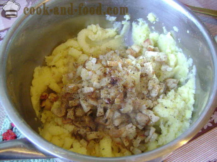 Bezmäsité knedle s zemiaky a huby - Ako variť knedle s zemiaky a hubami, krok za krokom recept fotografiách