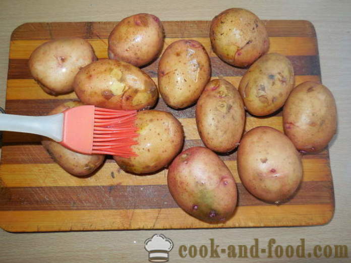 Pečené zemiaky v šupke v rúre - ako lahodné pečené zemiaky v šupke v rúre, s krok za krokom recept fotografiách