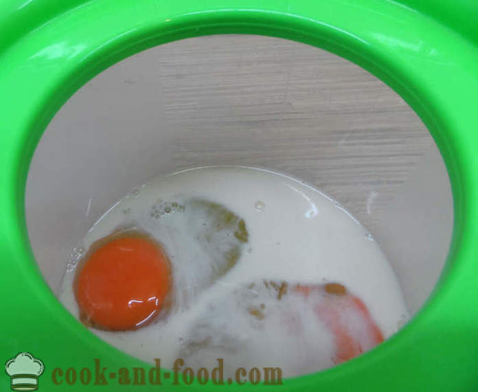 Parné omeleta v multivarki s mliekom a zeleniny - ako variť miešané vajíčka pre pár, sa krok za krokom recept fotografiách
