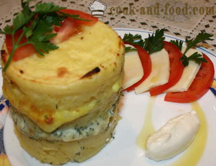 Vrstva zemiaky zapečené so syrom v rúre - ako sú pečené zemiaky so syrom v rúre, sa krok za krokom recept fotografiách