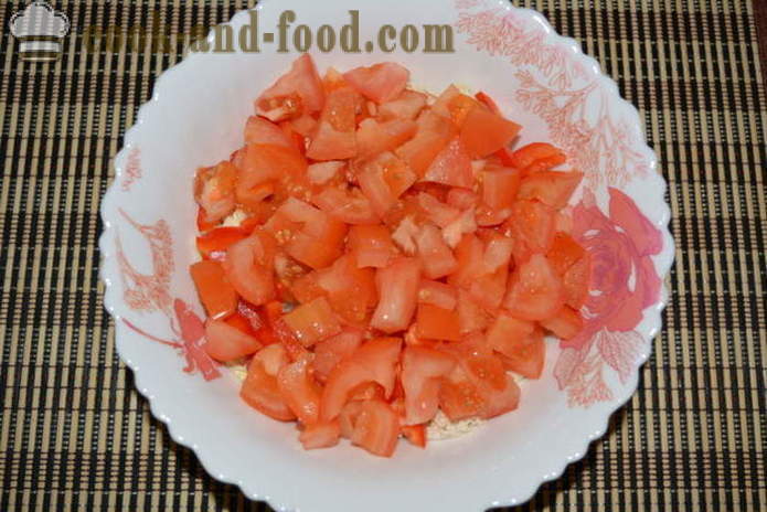 Šalát s čínskej kapusty, paradajky a papriky - ako pripraviť šalát z čínskej kapusty, krok za krokom recept fotografiách