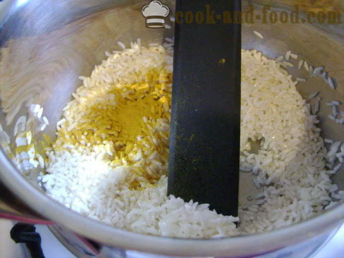 Varená ryža s kurkumou - ako variť ryžu s kurkumou, krok za krokom recept fotografiách