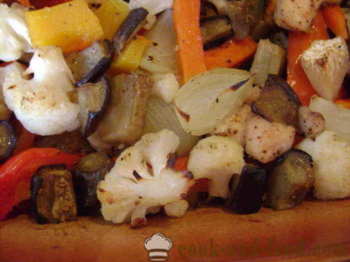 Kurací rezeň so zeleninou v rúre - ako variť kurča so zeleninou, krok za krokom recept fotografiách