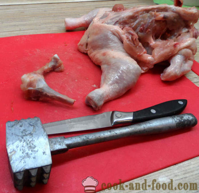 Plnená kuracie mäso bez kostí v rúre - ako variť kurča plnené bez kostí, krok za krokom recept fotografiách