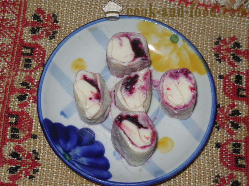 Syrová roláda z ryžového papiera - ako variť rožky s tvarohom doma, krok za krokom recept fotografiách