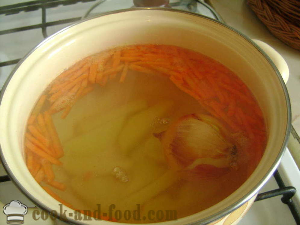 Pôstne rybacia polievka od Hake s ryžou - ako variť rybacia polievka s Heck, krok za krokom recept fotografiách