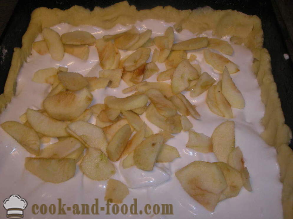 Open apple pie cesta - ako variť jablkový koláč cesta, krok za krokom recept fotografiách