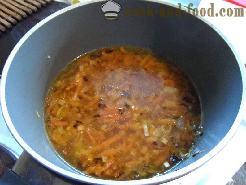 Tekvicová polievka so smotanou a mäsom - ako variť lahodný tekvicovú polievku so smotanou, s krok za krokom recept fotografiách