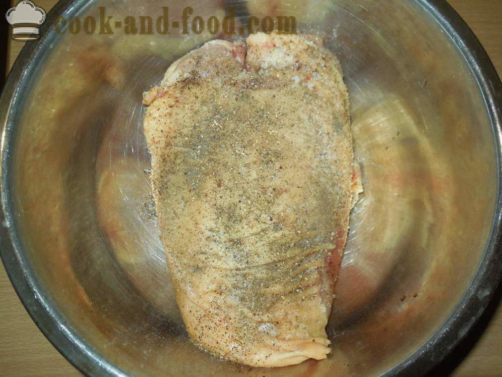 Šťavnaté kuracie prsia pečená v rúre - ako variť kuracie prsia v rúre, sa krok za krokom recept fotografiách