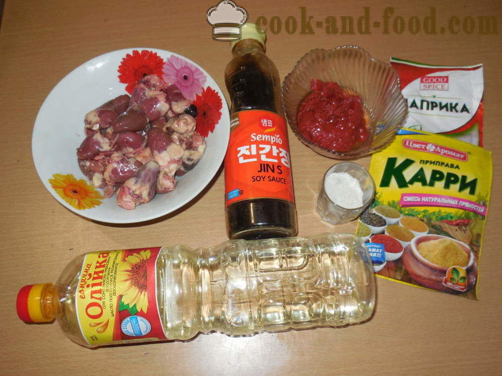 Ražniči na špajle kuracích sŕdc - ako uvariť chutné kebab kuracích sŕdc, krok za krokom recept fotografiách